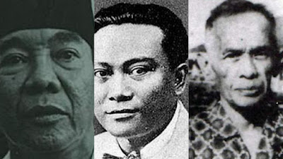 Dari kiri, Soekarno, Muso, Kartosuwiryo.