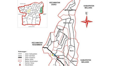 Peta Kecamatan Selorejo, Kabupaten Blitar.
