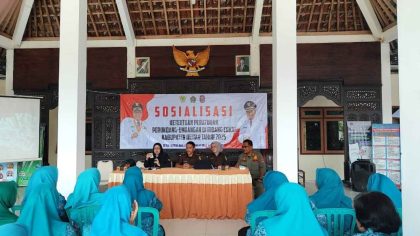 Satpol PP Kabupaten Blitar menggelar sosialisasi tentang bahaya peredaran rokok ilegal, Selasa, 24 Juni 2025, bertempat di Pendopo Kantor Desa Tembalang, Kecamatan Wlingi, Kabupaten Blitar.
