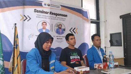 Seminar Moderasi Beragama yang digelar PMII Rayon Ekonomi Unisba Blitar.