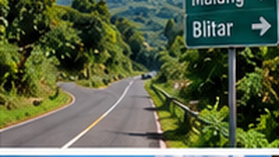 Rute jalan menuju Blitar dari Malang via jalur selatan