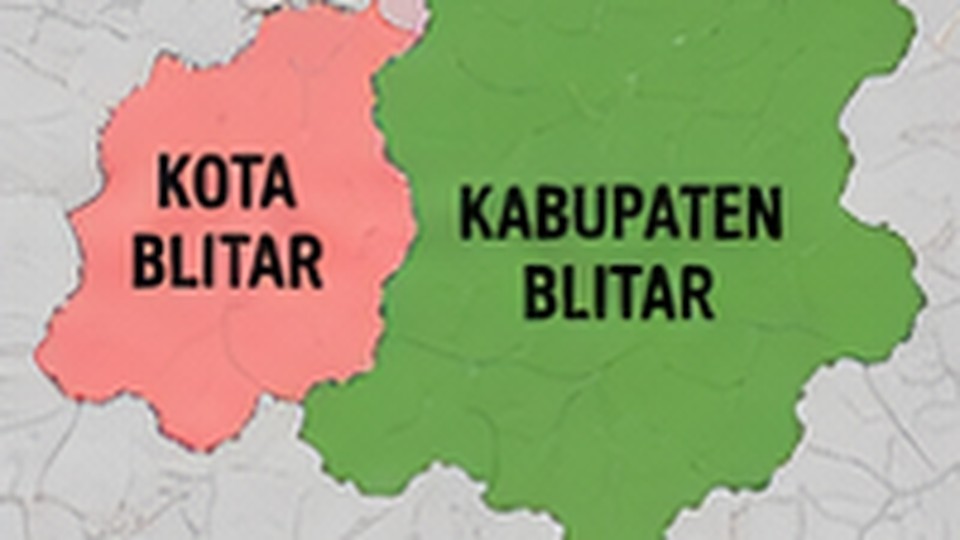 Perbedaan batas wilayah Kota Blitar dan Kabupaten Blitar